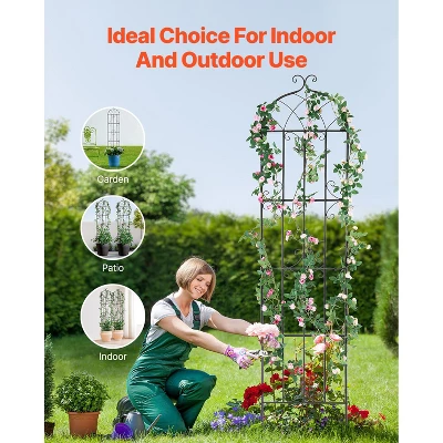 VEVOR Garden Trellis For Climbing Plants, 87 X 20 In, 4 Packs Rustproof Metal Garden Flower Trellis, Outdoor Climbing Rose Trellis Cucumbers Support 6 VEVOR Garden Trellis For Climbing Plants, 87 X 20 In, 4 Packs Rustproof Metal Garden Flower Trellis, Outdoor Climbing Rose Trellis Cucumbers Support - Image 6