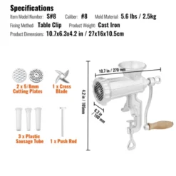 VEVOR Manual Meat Grinder, Heavy Duty Cast Iron Hand Meat Grinder With Steel Table Clamp, Meat Mincer Sausage Maker With 1 Cutting Blade -Vevor GUEST f12d1815 4d1b 49b3 9c59 c4c9e510f46f