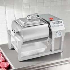 VEVOR Commercial Meat Tumbler Marinator, 20L Vacuum Tumbler Marinating Machine With Bidirectional Rotation And 3-Speed, Silver