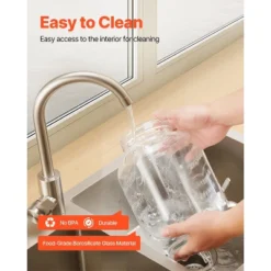 VEVOR Beverage Dispenser, 2 Pack 1 Gallon Drink Dispensers For Parties, Glass Juice Dispenser With Wood Stand, Stainless Steel Spigot,Infuser, Clear -Vevor GUEST f192562e 00ea 4f34 a7c2 793e7876a860