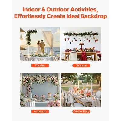 VEVOR Over The Table Rod Stand With Clamps, 13"-42'' Tall & 28"-98" Length Adjustable, Metal Table Arch Stand, Tabletop Balloon Arch Frame, White 5 VEVOR Over The Table Rod Stand With Clamps, 13"-42'' Tall & 28"-98" Length Adjustable, Metal Table Arch Stand, Tabletop Balloon Arch Frame, White - Image 5