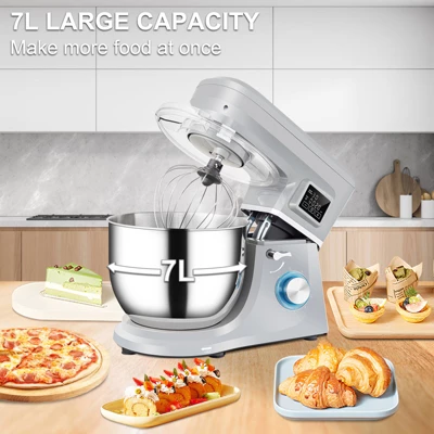 VEVOR Stand Mixer, 660W Electric Dough Mixer With 6 Speeds LCD Screen Timing, Tilt-Head Food Mixer With 7.4 Qt Stainless Steel Bowl, Dough Hook 6 VEVOR Stand Mixer, 660W Electric Dough Mixer With 6 Speeds LCD Screen Timing, Tilt-Head Food Mixer With 7.4 Qt Stainless Steel Bowl, Dough Hook - Image 6