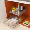 VEVOR 2 Tier 19"W X 20"D Pull Out Cabinet Organizer, Heavy Duty Slide Out Pantry Shelves, Chrome-Plated Steel Roll Out Drawers