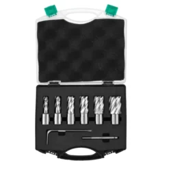 VEVOR Annular Cutter Set, 6 Pcs Weldon Shank Mag Drill Bits, 1/2" To 1-1/16" Cutting Diameter, 1" Cutting Depth, M2AL High-Speed Steel, Black -Vevor GUEST f45d8ad8 3089 406c a9e8 dc1dba3b03ae