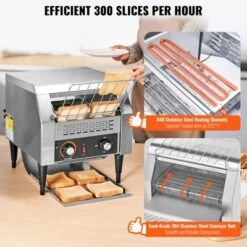 VEVOR Commercial Conveyor Toaster, 300 Slices/Hour Conveyor Belt Toaster, Heavy Duty Stainless Steel Commercial Toaster Oven -Vevor GUEST f6949f0d 9291 4520 a887 cb0a5ace1b3c