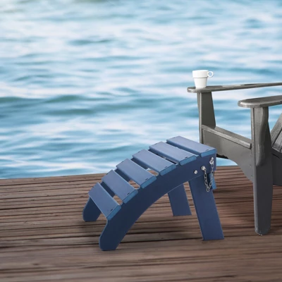 VEVOR Adirondack Ottoman, 18.7L X 18.9W X 13.8H Inch HDPE Plastic Folding Adirondack Ottoman, Weather-Resistant Foot Rest For Adirondack Chair, Blue 1 VEVOR Adirondack Ottoman, 18.7L X 18.9W X 13.8H Inch HDPE Plastic Folding Adirondack Ottoman, Weather-Resistant Foot Rest For Adirondack Chair, Blue