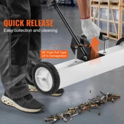 VEVOR 24-Inch Magnetic Sweeper With Wheels, 50 Lbs Capacity, With Telescoping Magnetic Pickup Tool, Adjustable Handle, Magnetic Pickup Sweeper, White -Vevor GUEST f7b6ca6c 1060 45e9 bdf1 5eecc6bce7b6