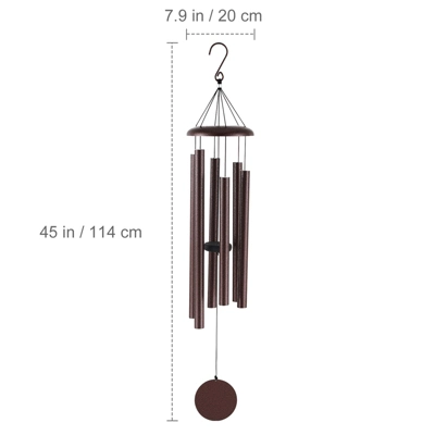 VEVOR Wind Chimes For Outside, 45 In, Deep Tone Wind Chimes With 6 Tubes, Unique Large Memorial Wind Chimes For Anniversary, Bronze 7 VEVOR Wind Chimes For Outside, 45 In, Deep Tone Wind Chimes With 6 Tubes, Unique Large Memorial Wind Chimes For Anniversary, Bronze - Image 7