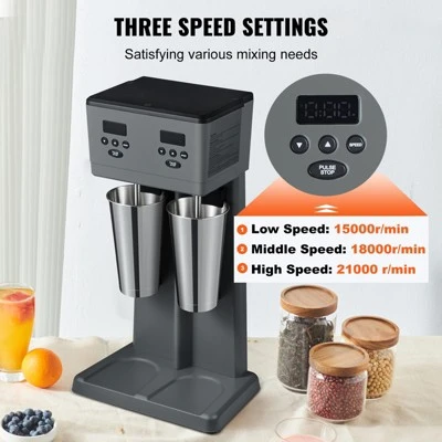 VEVOR Milkshake Maker, 375W X 2 Electric Milkshake Machine, Commercial Double Heads Drink Mixer Blender,Intelligent Microswitch, 3-Speed 5 VEVOR Milkshake Maker, 375W X 2 Electric Milkshake Machine, Commercial Double Heads Drink Mixer Blender,Intelligent Microswitch, 3-Speed - Image 5