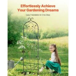 VEVOR Garden Trellis For Climbing Plants, 60 X 15 In, 2 Packs Rustproof Metal Garden Flower Trellis, Outdoor Climbing Rose Trellis Cucumbers Support 12 VEVOR Garden Trellis For Climbing Plants, 60 X 15 In, 2 Packs Rustproof Metal Garden Flower Trellis, Outdoor Climbing Rose Trellis Cucumbers Support -Vevor GUEST f8e51038 7189 456c a458 c936d98f0725