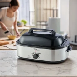 VEVOR Electric Roaster Oven, 18 QT Turkey Roaster Oven With Self-Basting Lid, 1450W Roaster Oven With Defrost & Warm Function