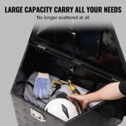 VEVOR Trailer Tongue Box, Aluminum Alloy Diamond Plate Tongue Box Tool Chest, Heavy Duty Trailer Box Storage With Lock And Keys, 33"x19"x18" -Vevor GUEST f9015c3a 0303 41fc ab4f 3ba4a01a36f4