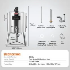 VEVOR Milk Pasteurizer 50L, Commercial Milk Pasteurization Machine, Food Grade 304 Stainless Steel, Professional Pasteurization, Silver 14 VEVOR Milk Pasteurizer 50L, Commercial Milk Pasteurization Machine, Food Grade 304 Stainless Steel, Professional Pasteurization, Silver -Vevor GUEST f9865657 13ff 47e6 b643 c42ebc99cded