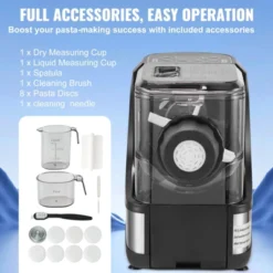 VEVOR Electric Pasta Maker, 150W Automatic Noodle Maker Machine With 8 Pasta Shapes, 4 Intelligent Modes, 500g Flour Capacity, Black -Vevor GUEST fa34d895 676d 4412 ba77 74d134a9e9fb