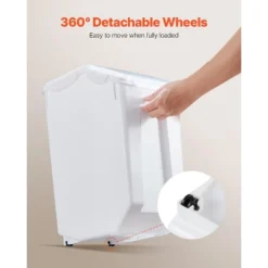 VEVOR Rice Storage Container, 4.5Gallon/20L X2 Capacity Large Dog Food Dispenser Bin, With Wheels, 2 Measuring Cups, Airtight Lid, 2 Pack, White 10 VEVOR Rice Storage Container, 4.5Gallon/20L X2 Capacity Large Dog Food Dispenser Bin, With Wheels, 2 Measuring Cups, Airtight Lid, 2 Pack, White -Vevor GUEST fadcf169 8246 4a7f b26e 6cef85703ecb