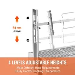 VEVOR Rotisserie Grill, BBQ Whole Pig Lamb Goat Charcoal Spit Grill, 46 Inch 132 Lbs Capacity, Electric 52W Motor, Silver -Vevor GUEST faeb357e d718 4c17 987a b08132767d93