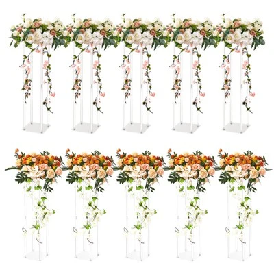 VEVOR 10PCS 23.6inch High Wedding Flower Stand, With Acrylic Laminate,Acrylic Vase Column Geometric Centerpiece Stands, Floral Display Rack 8 VEVOR 10PCS 23.6inch High Wedding Flower Stand, With Acrylic Laminate,Acrylic Vase Column Geometric Centerpiece Stands, Floral Display Rack - Image 8
