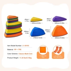 VEVOR Balance Stepping Stones For Kids, 12 PCS, Up To 220 Lbs, Non-Slip Toddlers Sensory Stepping Stones, Toys For Children Aged 3 4 5 6 7 8+ -Vevor GUEST fba677c1 775f 4cc2 b198 3b4d8d8657d4