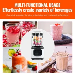 VEVOR Professional Blender With Shield, Commercial Blenders, 68 Oz Glass Jar Blender Combo, Stainless Steel 9 Speed & 5 Functions Blender, White -Vevor GUEST fc2effe2 3a13 4866 8b23 c78212be1d4e