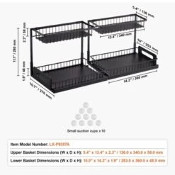 VEVOR 2 Tier Pull Out Cabinet Organizer(10.7"W X 14.2"D ), Under Sink Organizer And Storage, Slide Out Drawer Cabinet Organizer, Black -Vevor GUEST fc4e5e54 4f4a 43a7 b6a3 27e079006cda