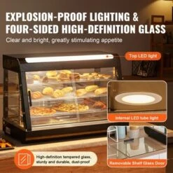 VEVOR 3-Tier Commercial Food Warmer Display, 1500W Food Display Warmer With Light, Adjustable Shelf And Temperature Display, Steam Heating, 130L -Vevor GUEST fcb04023 3361 486e 994a f4a0b9fee8db