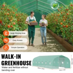 VEVOR Walk-in Tunnel Greenhouse, 29.5x9.8x6.6 Ft Hoop House Greenhouse Tunnel With Galvanized Steel Frame, PE Cover, Roll-up Zipper Door, 12 Windows 12 VEVOR Walk-in Tunnel Greenhouse, 29.5x9.8x6.6 Ft Hoop House Greenhouse Tunnel With Galvanized Steel Frame, PE Cover, Roll-up Zipper Door, 12 Windows -Vevor GUEST fcfbafd6 37bd 4abb b528 6c52cc1cdb8d