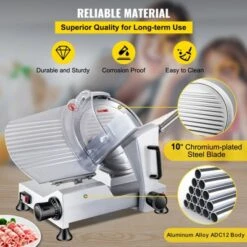 VEVOR 240W Commercial Meat Slicer, Electric Deli Food Slicer, 10" Carbon Steel Blade Electric Food Slicer, 350-400RPM Meat Slicer, 0 - 0.47 Inch -Vevor GUEST fd246df0 865e 4e5f 9f9c 3978395370d9