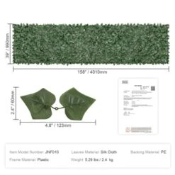 VEVOR Ivy Privacy Fence, 39 X 158in Artificial Green Wall Screen, Greenery Ivy Fence With Mesh Cloth Backing And Strengthened Joint -Vevor GUEST fd42cb7c 03bc 4426 a9cf 8c5412787049