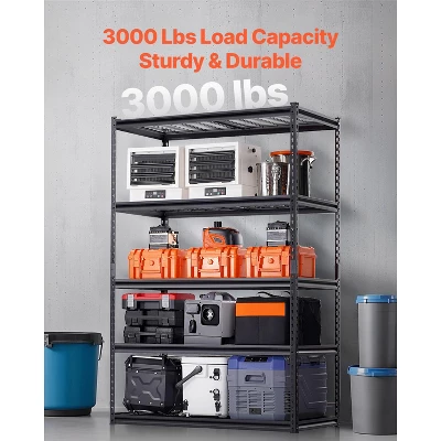 VEVOR Storage Shelves, 3000 Lbs, 5 Tier Heavy Duty Garage Shelving, 24" D X 48" W X 72" H Adjustable Metal Shelves For Industrial Shelving Unit 2 VEVOR Storage Shelves, 3000 Lbs, 5 Tier Heavy Duty Garage Shelving, 24" D X 48" W X 72" H Adjustable Metal Shelves For Industrial Shelving Unit - Image 2