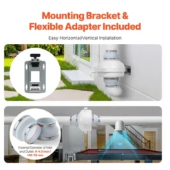 VEVOR 6 To 4.5 Inch Radon Fan Installation Kit, Quiet 380CFM Radon Mitigation Fan System Kit With 2 Couplers, Pressure Indicator, White -Vevor GUEST fe12268e 2f08 4fee 87ed 80d80713e15f