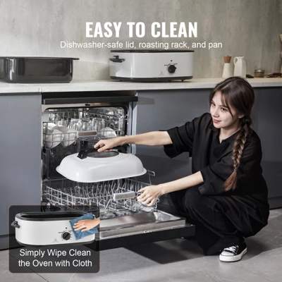 VEVOR Electric Roaster Oven, 22 QT Turkey Roaster Oven With Self-Basting Lid, 1450W Roaster Oven With Defrost & Warm Function, Adjustable Temp 6 VEVOR Electric Roaster Oven, 22 QT Turkey Roaster Oven With Self-Basting Lid, 1450W Roaster Oven With Defrost & Warm Function, Adjustable Temp - Image 6