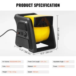 VEVOR Pivoting Utility Fan, 600 CFM High Velocity Floor Blower For Drying, Cooling, Ventilating, Exhausting, 300° Blowing Angle Air Mover -Vevor GUEST febc7a1b f86b 43ce badb 8d6e5a827c59