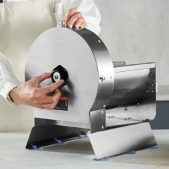 VEVOR Electric Vegetable Slicer, 0-0.5"/0-12mm Thickness Adjustable Commercial Slicer Machine, Convertible To Manual, Stainless Steel Food